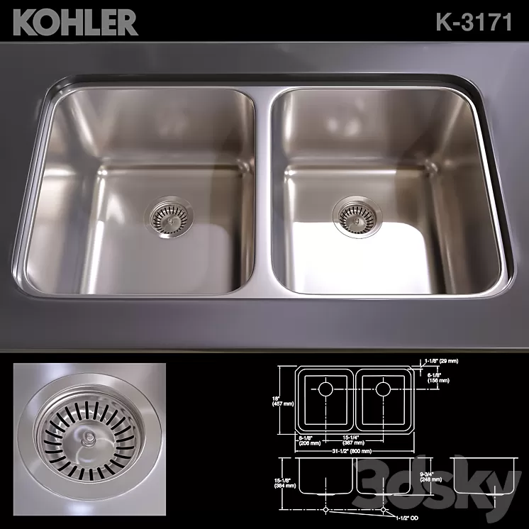 KOHLER K-3171 SINK 3D Model KOHLER K-3171 SINK 3D Model