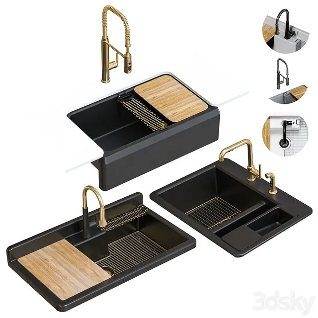 kohler sink set 3D Model kohler sink set 3D Model