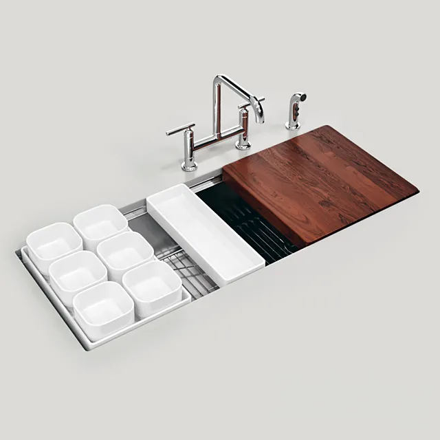KOHLER Stages 45 “under-mount single-bowl kitchen sink 3D Model