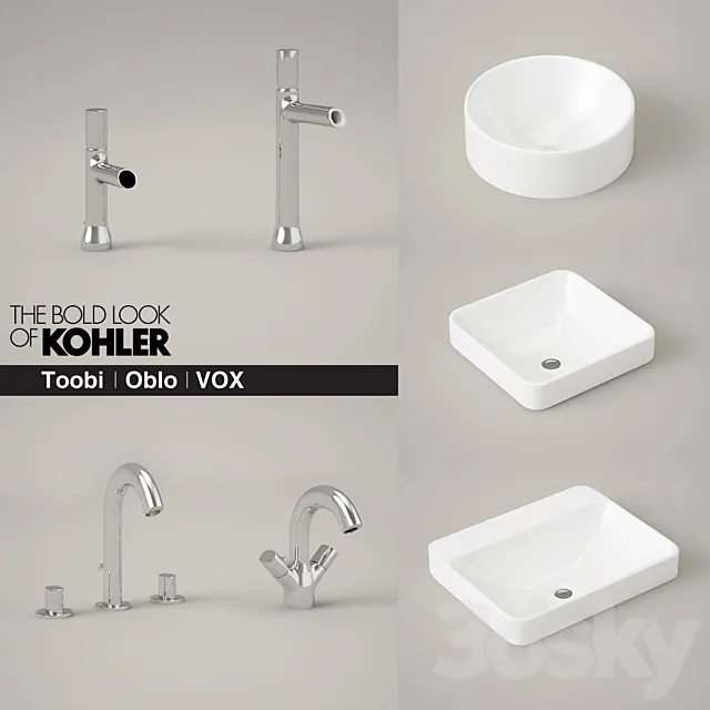 KOHLER Toobi and Oblo faucets and Vox sinks 3DModel KOHLER Toobi and Oblo faucets and Vox sinks 3DModel