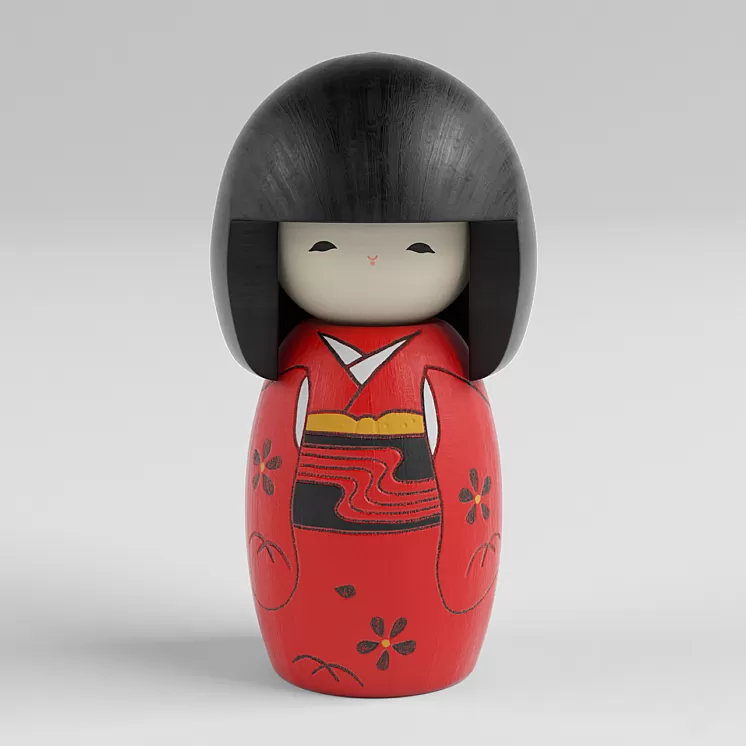 Kokeshi Doll 3D Model