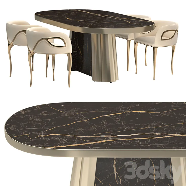 KOKET Dining table and chair 3D Model Free Download