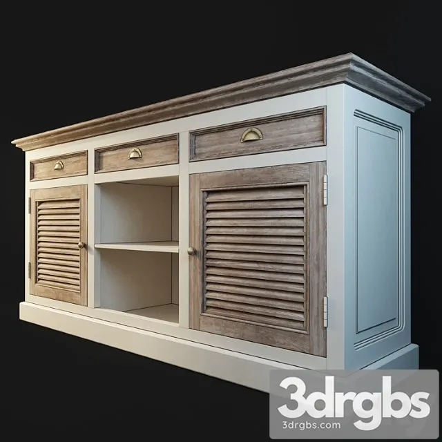 Komod Bufet Secret De Maison Riviera Antique White 3D Model Download