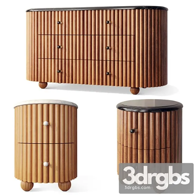 Komod Ovalnyi Tumba Prikrovatnaia Carlisle Soho Home 3D Model Download