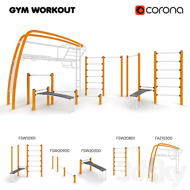 KOMPAN. COOLING GYM 3DModel KOMPAN. COOLING GYM 3DModel
