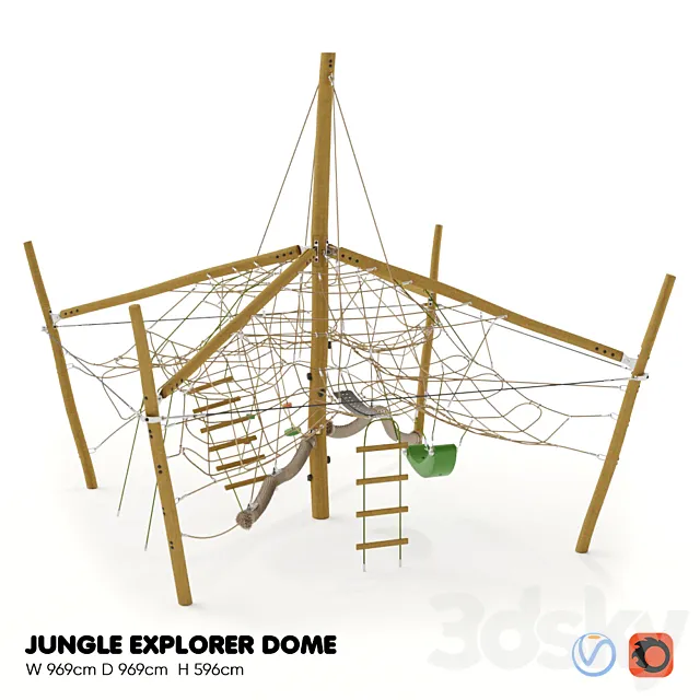 KOMPAN. JUNGLE EXPLORER DOME 3D Model KOMPAN. JUNGLE EXPLORER DOME 3D Model