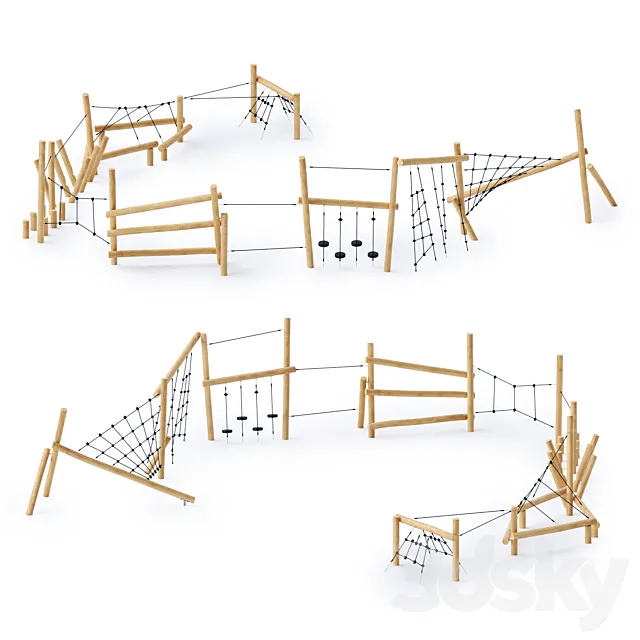 Kompan Robinia Obstacle Course Parkour 5 3D Model Kompan Robinia Obstacle Course Parkour 5 3D Model