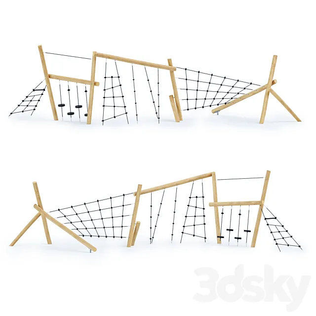 Kompan Robinia Obstacle Parkour 4 3D Model Kompan Robinia Obstacle Parkour 4 3D Model