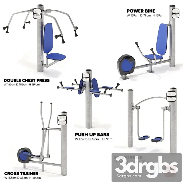 Kompan street fitness 3D Model Download