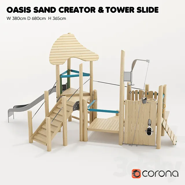 KOMPAN. “TOWER WITH SLOT” and “OASIS – SAND CREATIVITY” 3D Model KOMPAN. “TOWER WITH SLOT” and “OASIS – SAND CREATIVITY” 3D Model