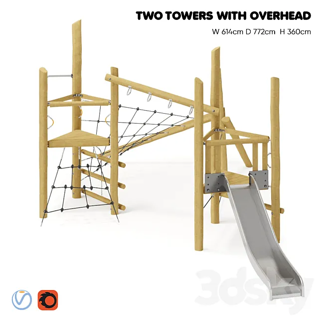 KOMPAN. “TWO TOWERS WITH OVERHEAD” 3D Model KOMPAN. “TWO TOWERS WITH OVERHEAD” 3D Model