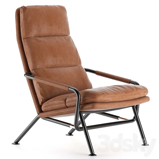 KONTRAPUNK Reclainer Leather Armchair 3D Model
