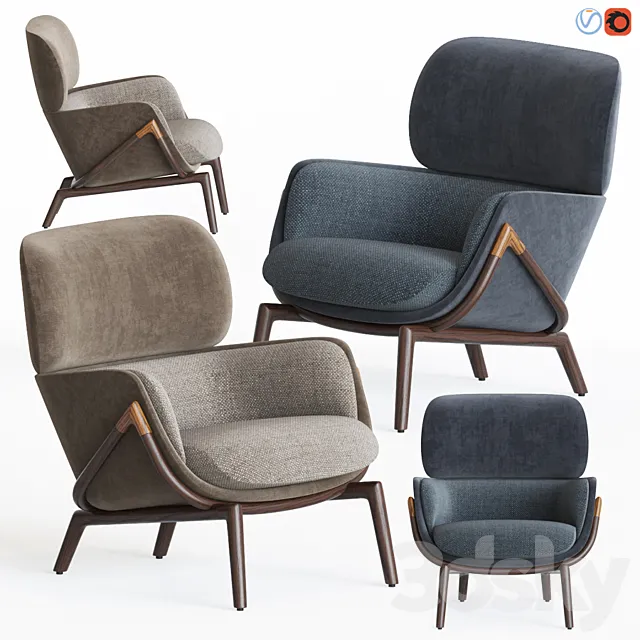 Kooku Elysia Lounge Chair 3D Model