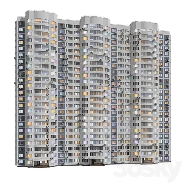 Kope M Parus 3 sections 23 floors 3D Model