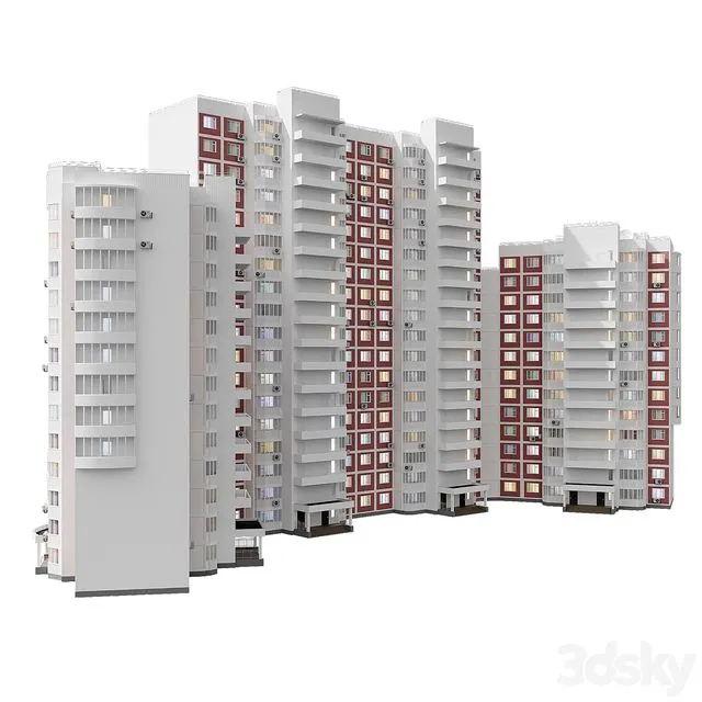 KOPE M sail 7-12 floors 4 sections 3D Model
