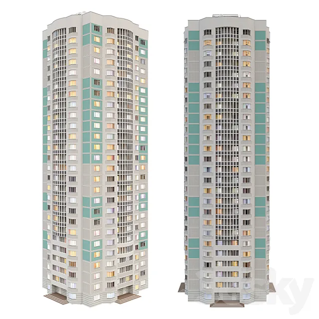 KOPE TOWER 25 floors 3D Model