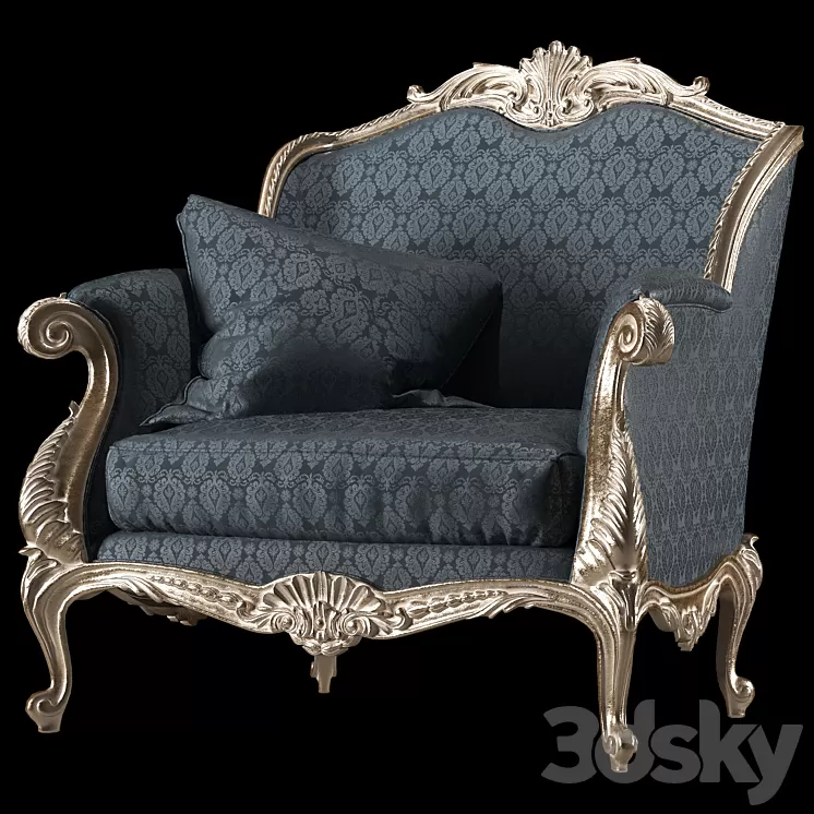 kosovart rococo armchair 3D Model Free Download