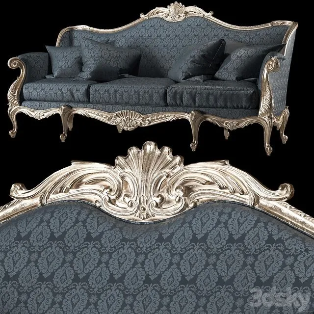 Kosovart rococo sofa 3D Model Kosovart rococo sofa 3D Model