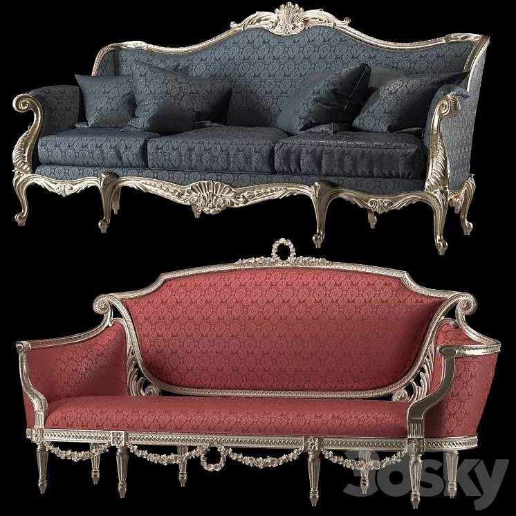 kosovart rococo sofa 3D Model Free Download