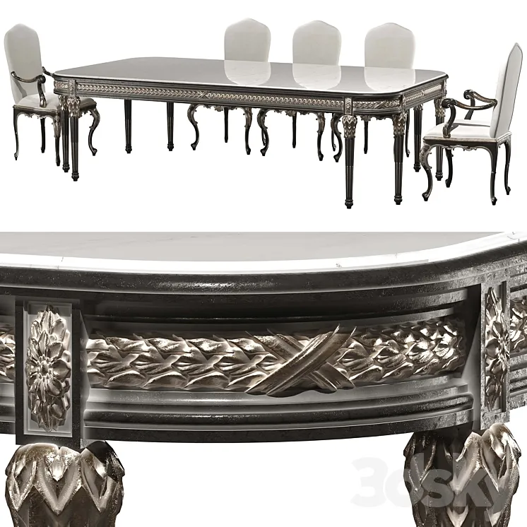 kosovart victoria dining table and chair 3D Model Free Download