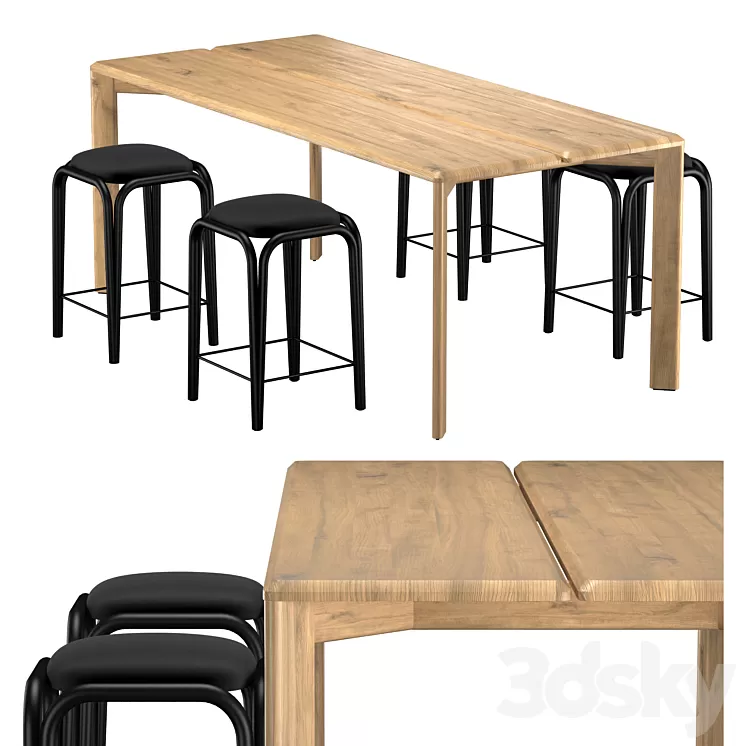 Kotai dining table 3D Model Free Download