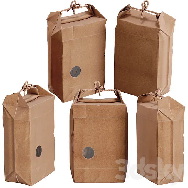 Kraft paper bag 3D Model
