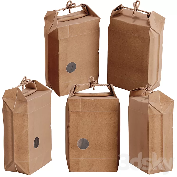 Kraft paper bag 3D Model Kraft paper bag 3D Model