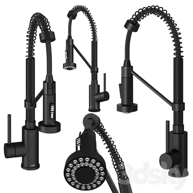 Kraus Kitchen Faucet Matte Black 3D Model Kraus Kitchen Faucet Matte Black 3D Model