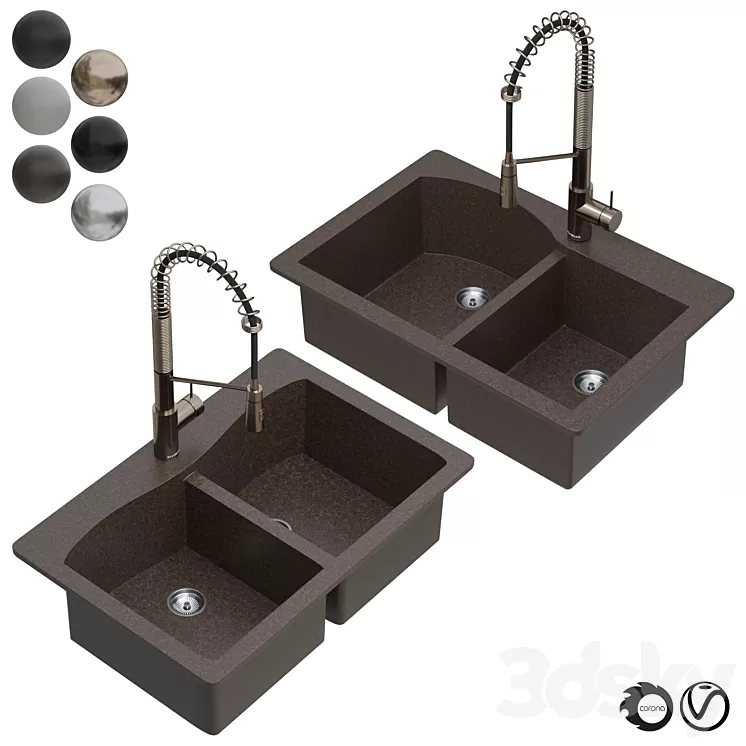 Kraus Sink Collection01 3D Model Kraus Sink Collection01 3D Model