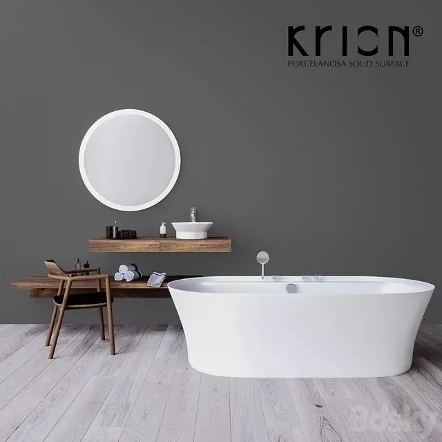 Krion Tono Bathroom set 3D Model Krion Tono Bathroom set 3D Model
