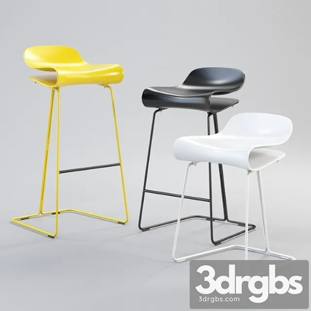 Kristalia bcn slide base bar chair 2 3D Model Download Kristalia bcn slide base bar chair 2 3D Model Download