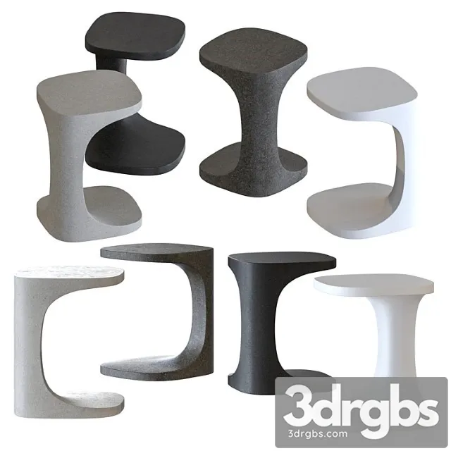 Kristalia Concrete Font Side Tables 3D Model Download