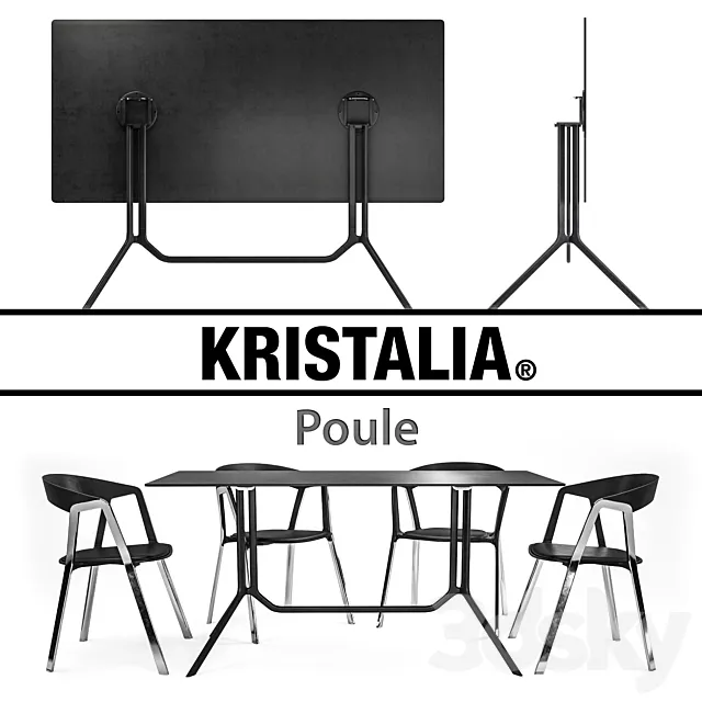 Kristalia Poule and Compas 3D Model