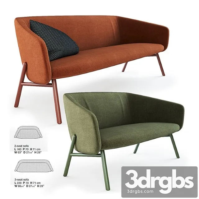 Kristalia tuile sofa 2 3D Model Download Kristalia tuile sofa 2 3D Model Download