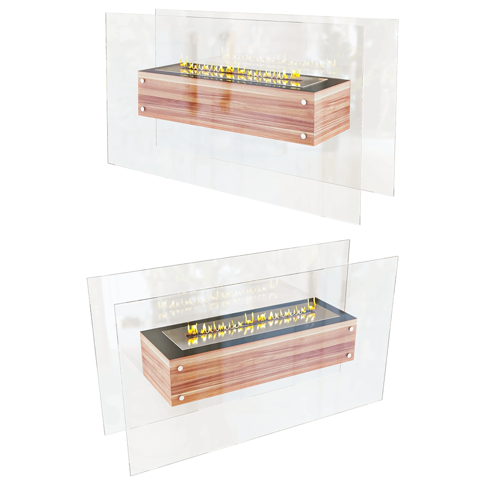 Kronco – Floor biofireplace Oak Glass 3D Model