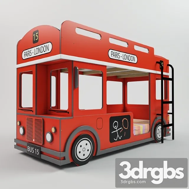 Krovat Dvukhiarusnaia London Bus 3D Model Download