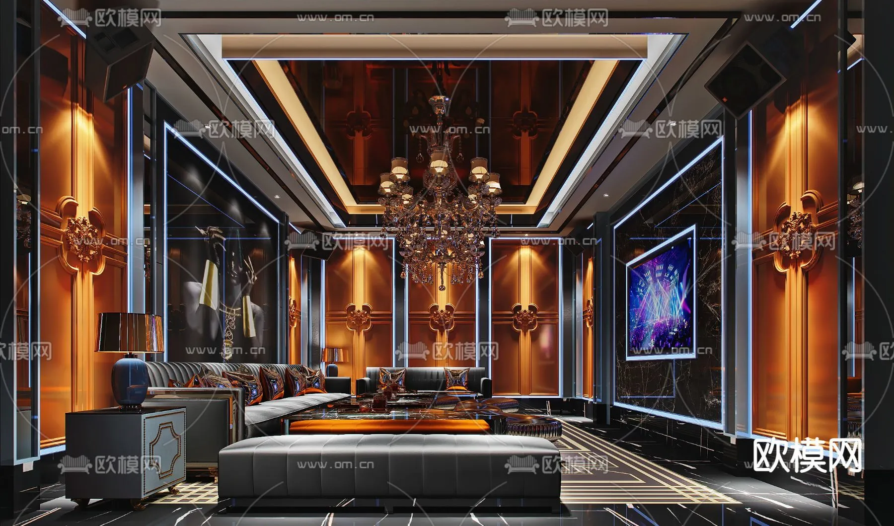 KTV Interior 3D Models – Karaoke – 001 – VRAY Render