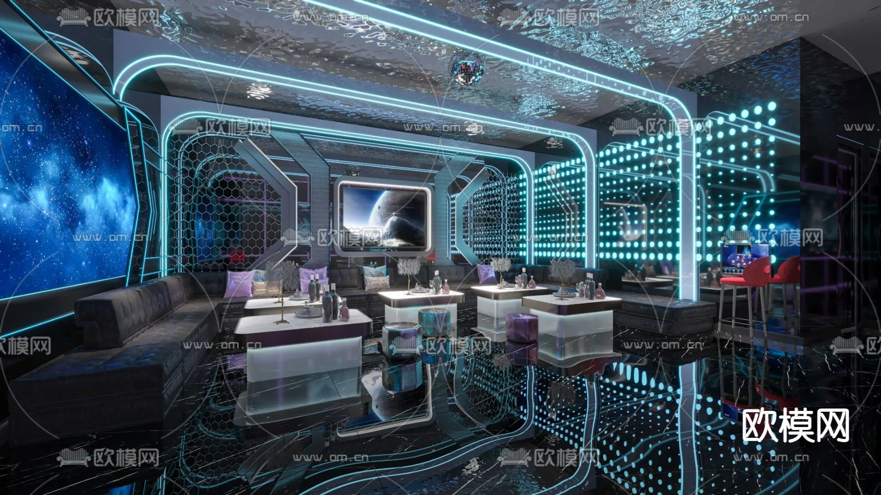 KTV Interior 3D Models – Karaoke – 022 – VRAY Render