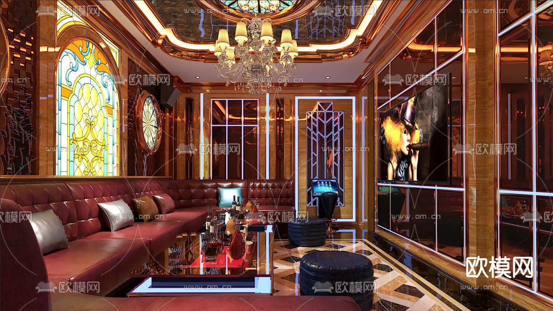 KTV Interior 3D Models – Karaoke – 028 – VRAY Render