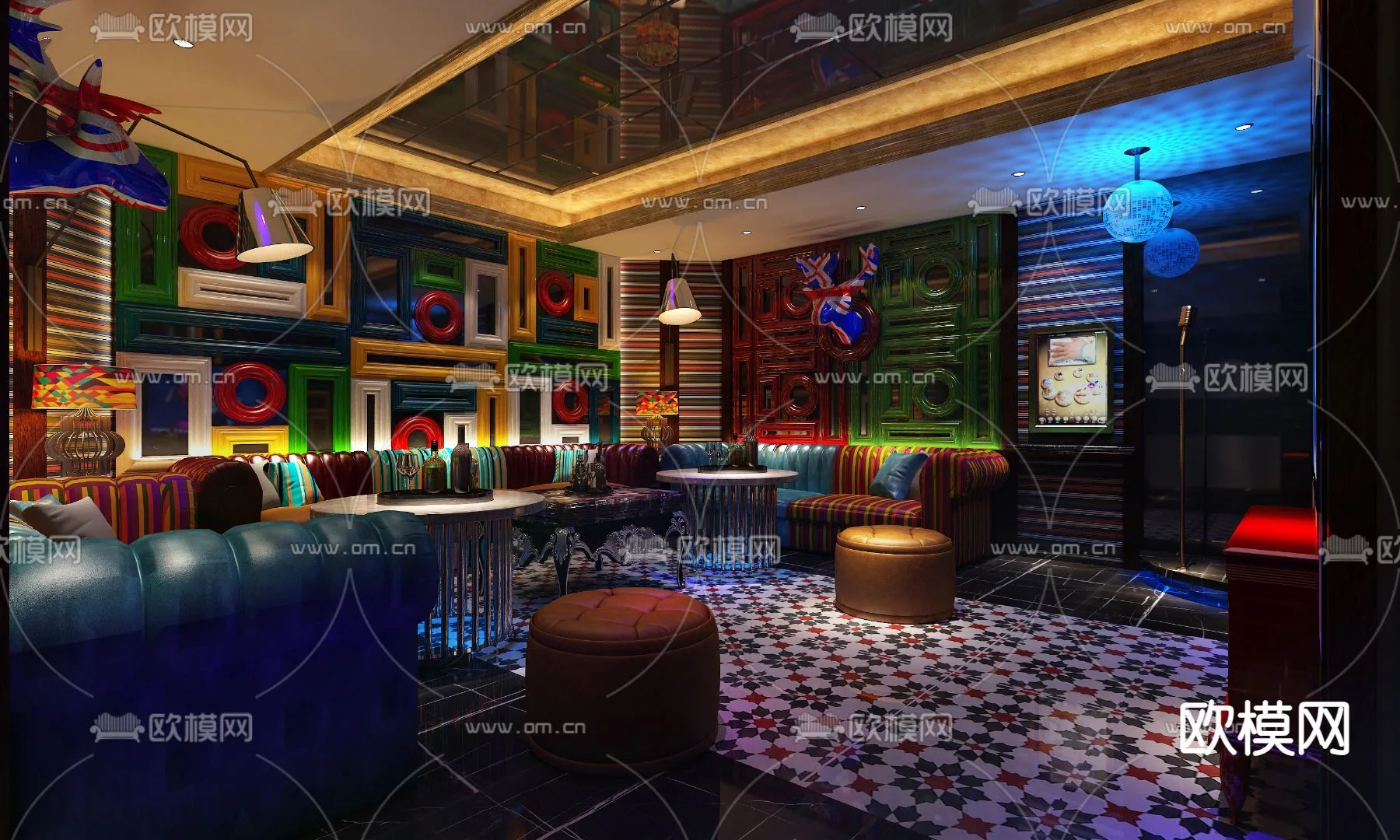 KTV Interior 3D Models – Karaoke – 030 – VRAY Render