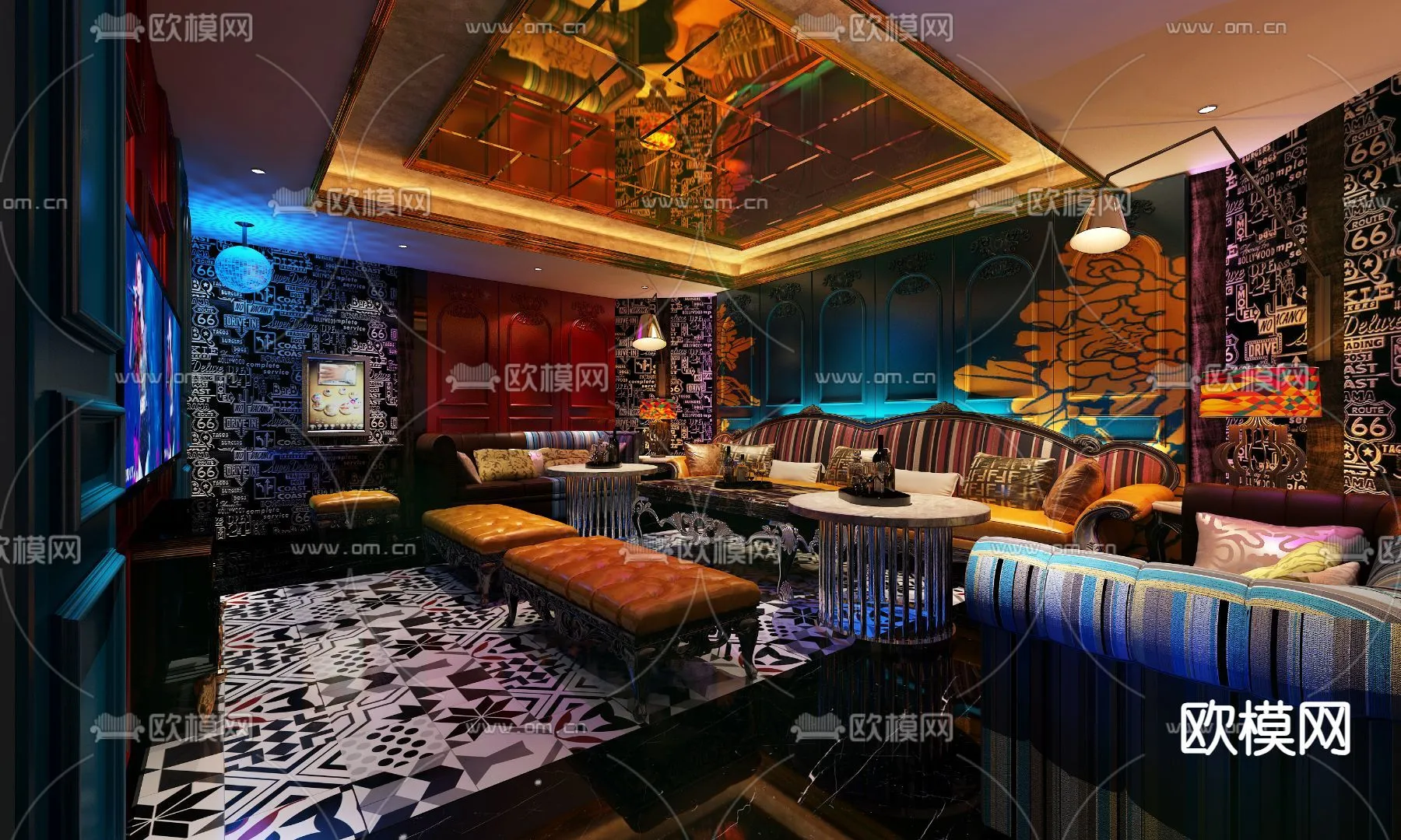 KTV Interior 3D Models – Karaoke – 031 – VRAY Render