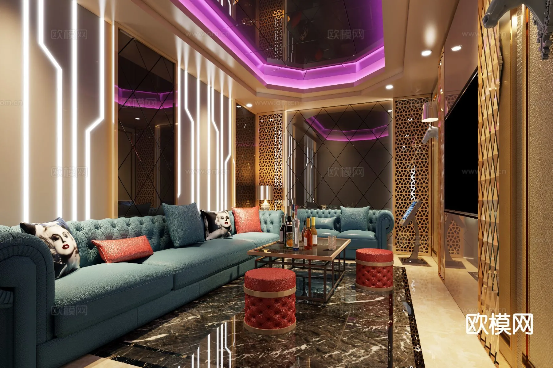 KTV Interior 3D Models – Karaoke – 033 – VRAY Render