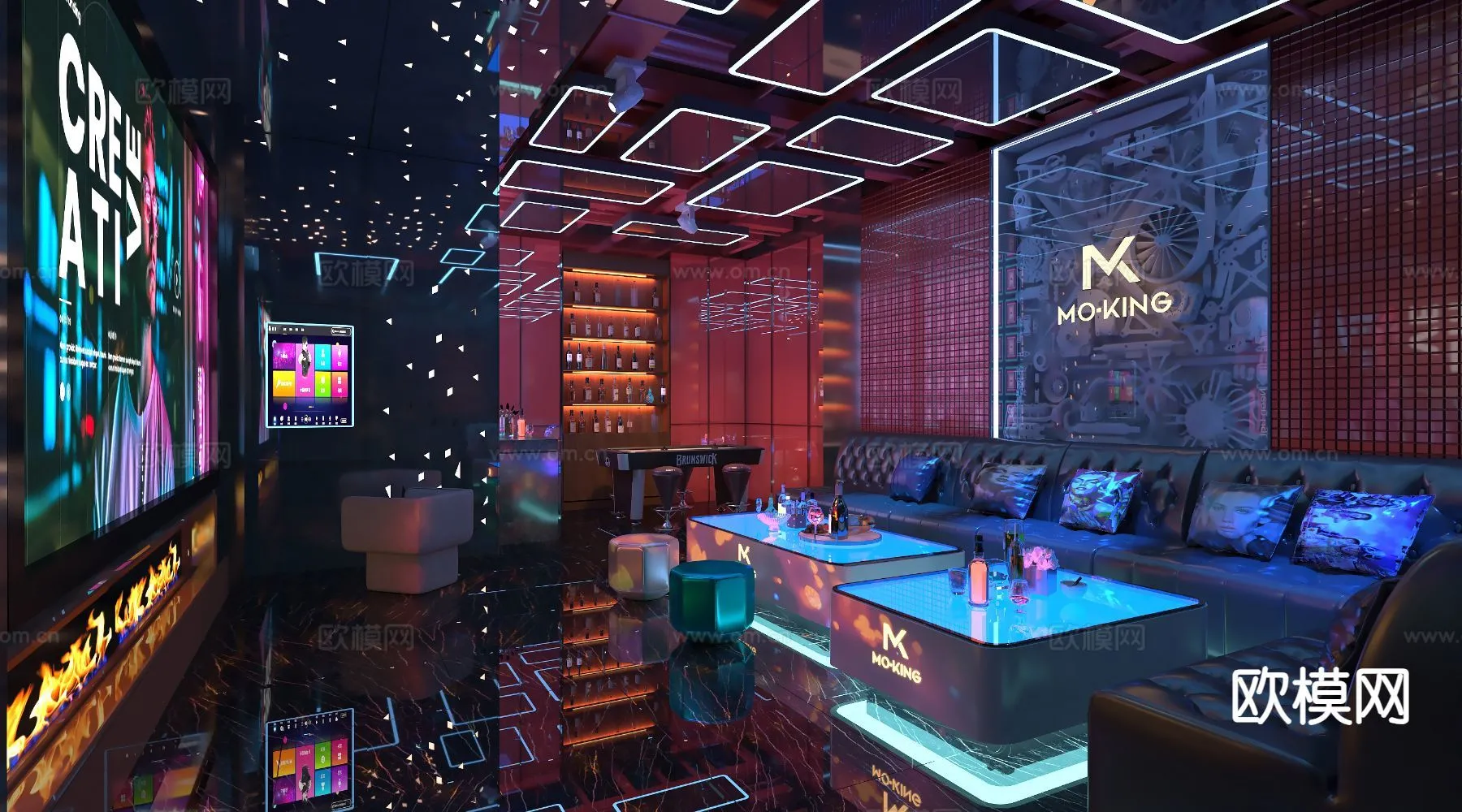KTV Interior 3D Models – Karaoke – 034 – VRAY Render