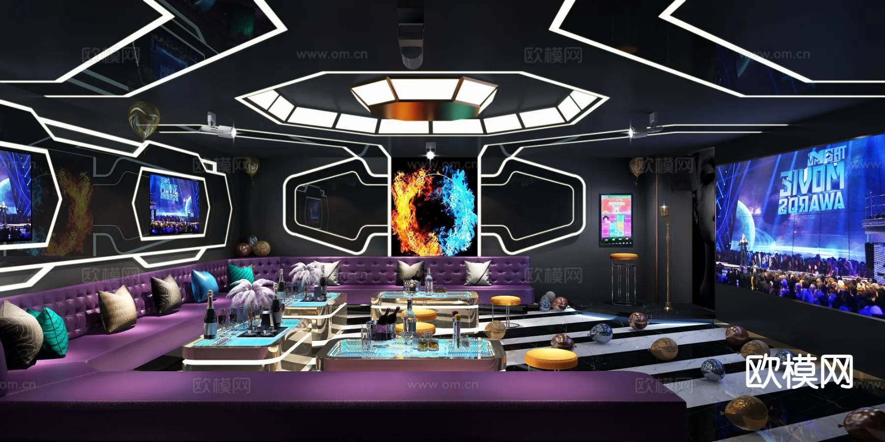 KTV Interior 3D Models – Karaoke – 038 – VRAY Render