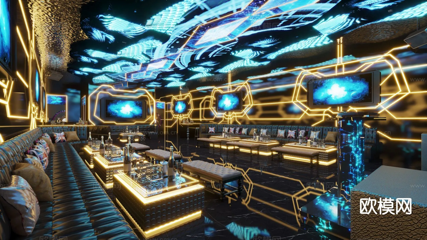 KTV Interior 3D Models – Karaoke – 039 – VRAY Render