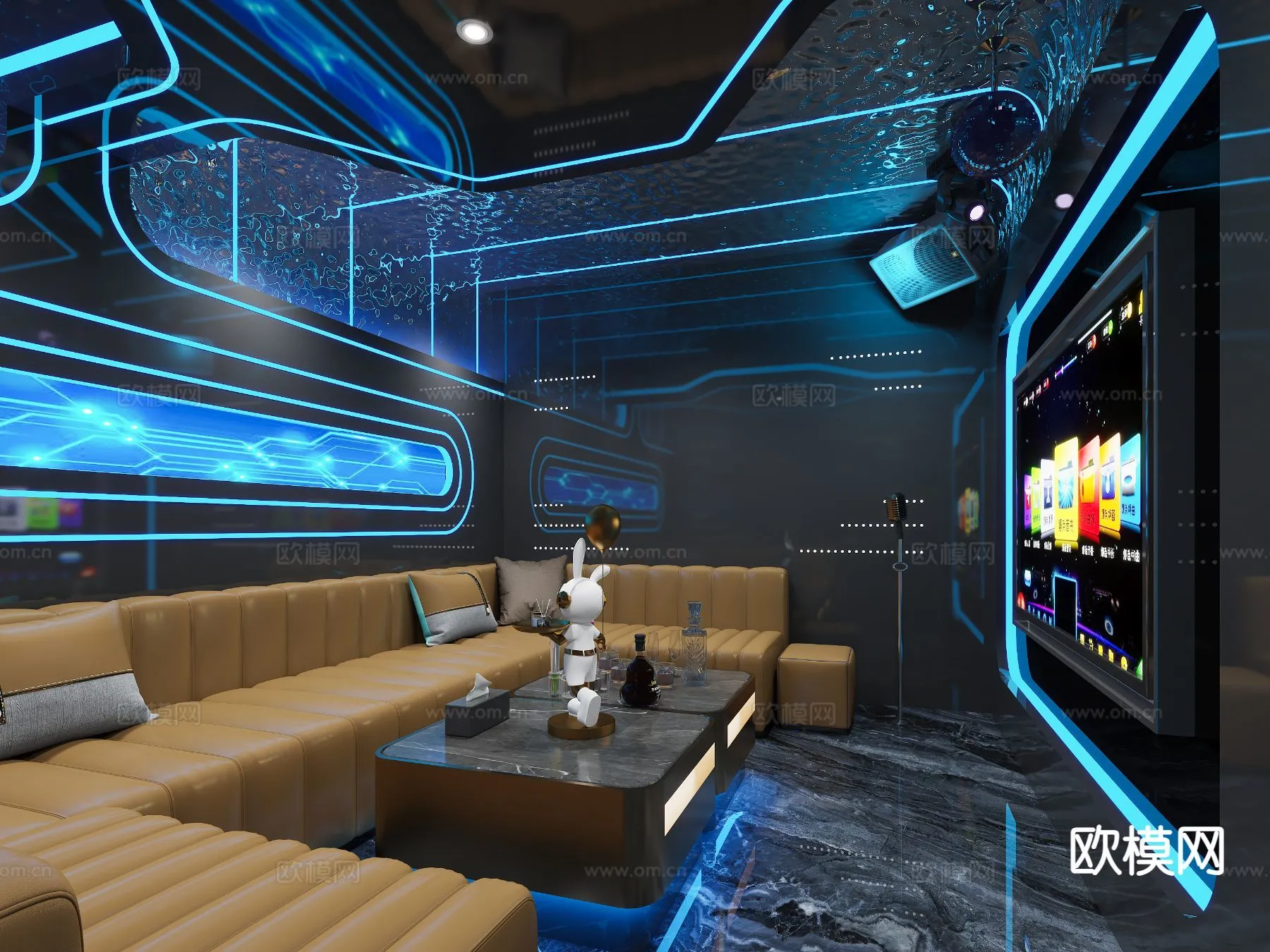 KTV Interior 3D Models – Karaoke – 040 – VRAY Render