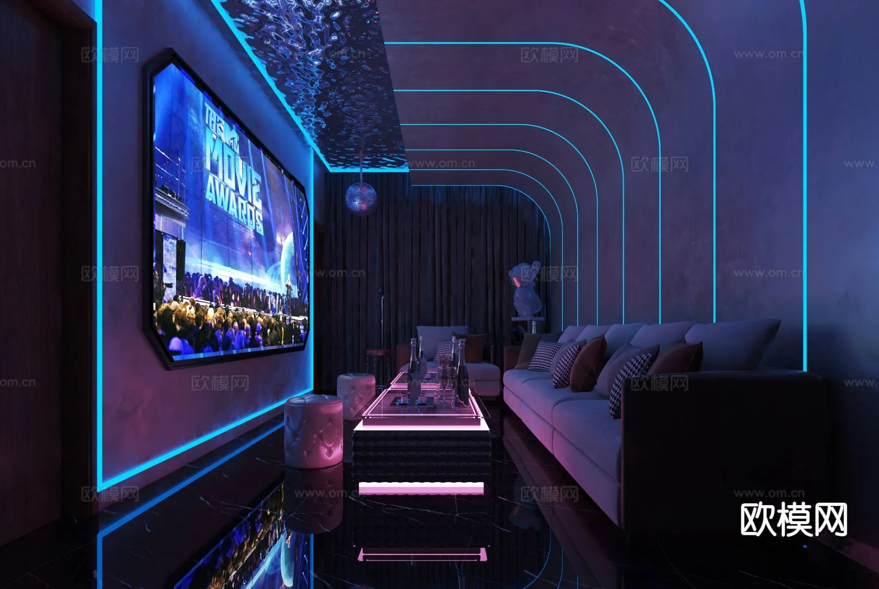 KTV Interior 3D Models – Karaoke – 046 – VRAY Render