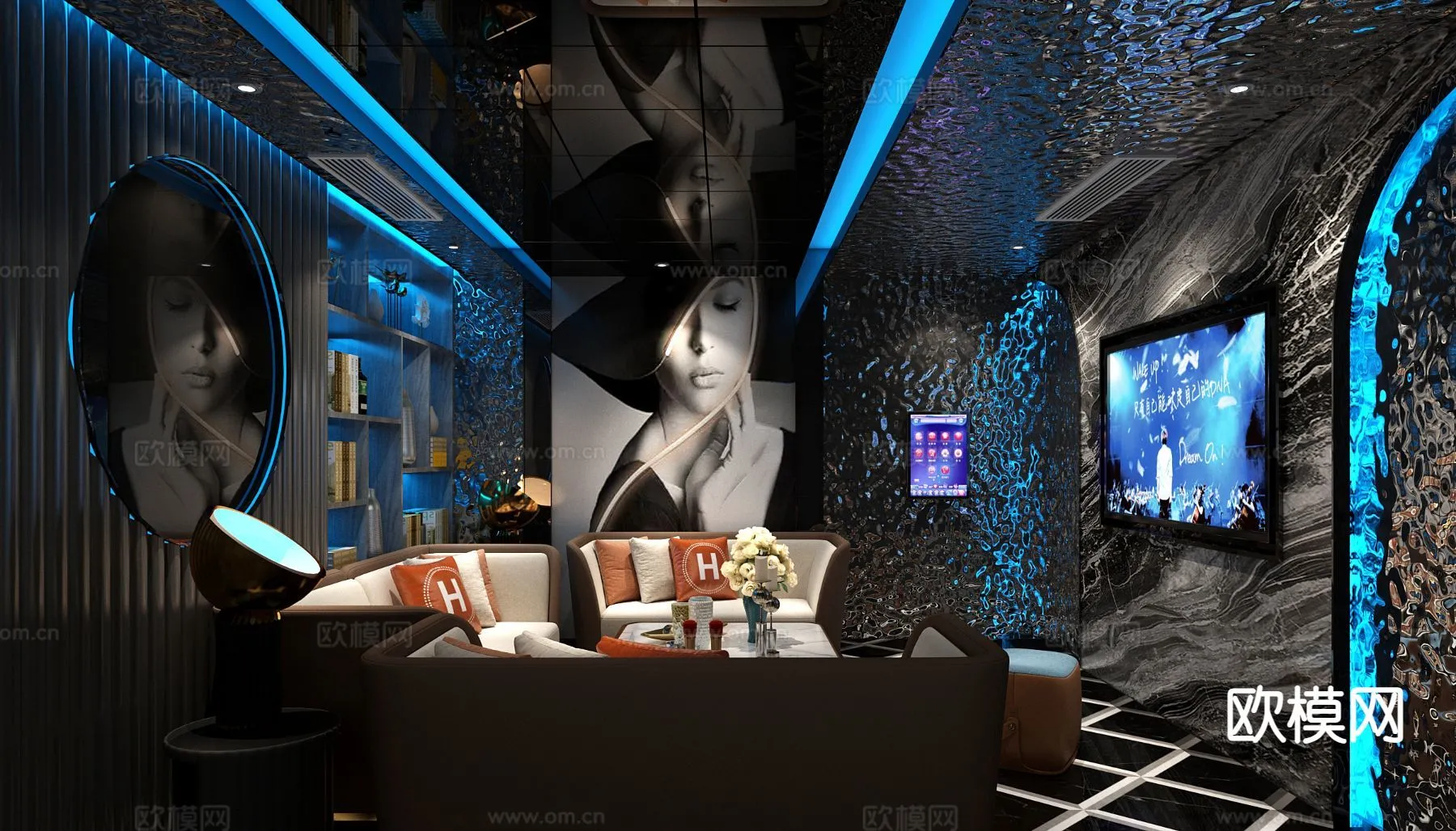 KTV Interior 3D Models – Karaoke – 053 – VRAY Render