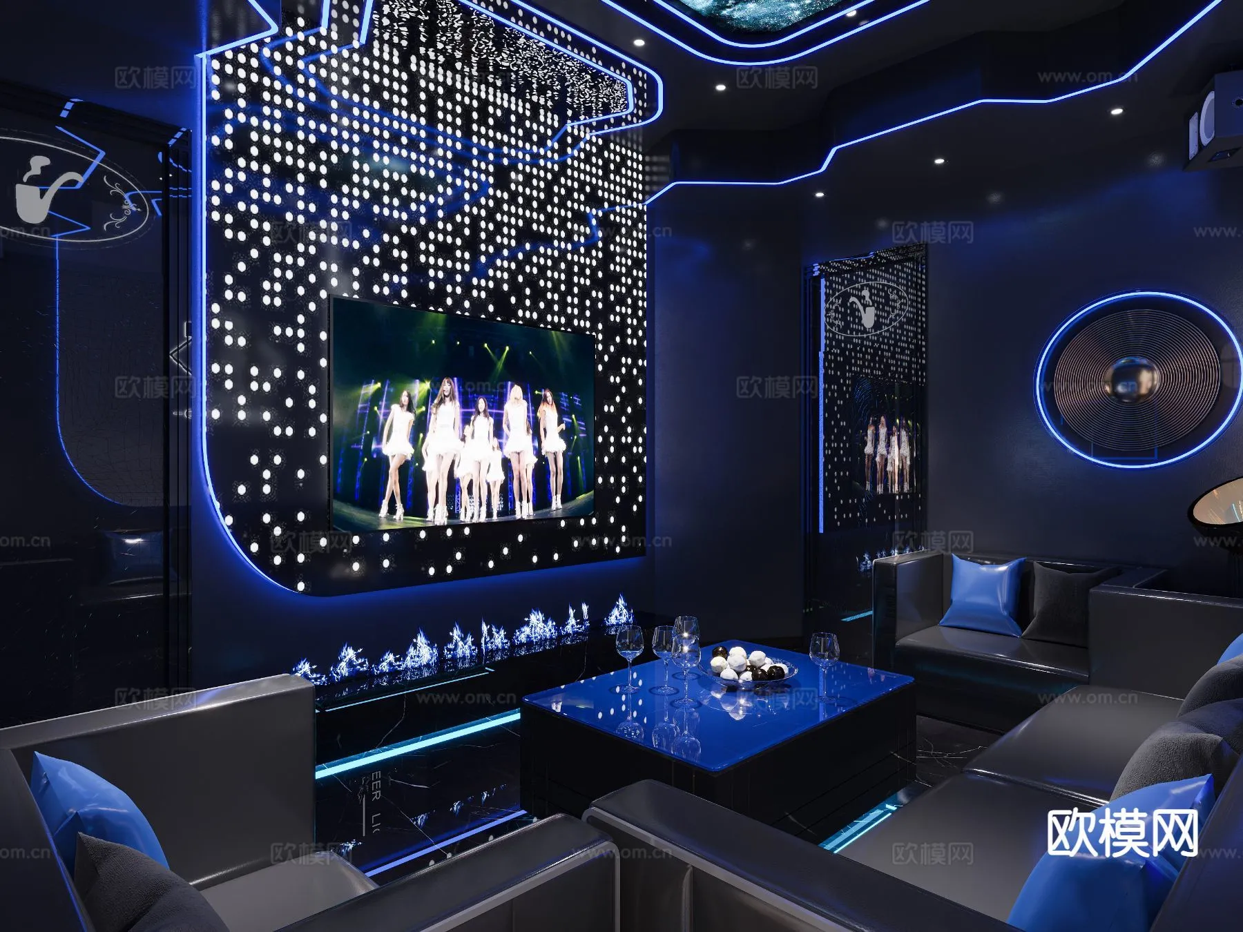 KTV Interior 3D Models – Karaoke – 055 – CORONA Render