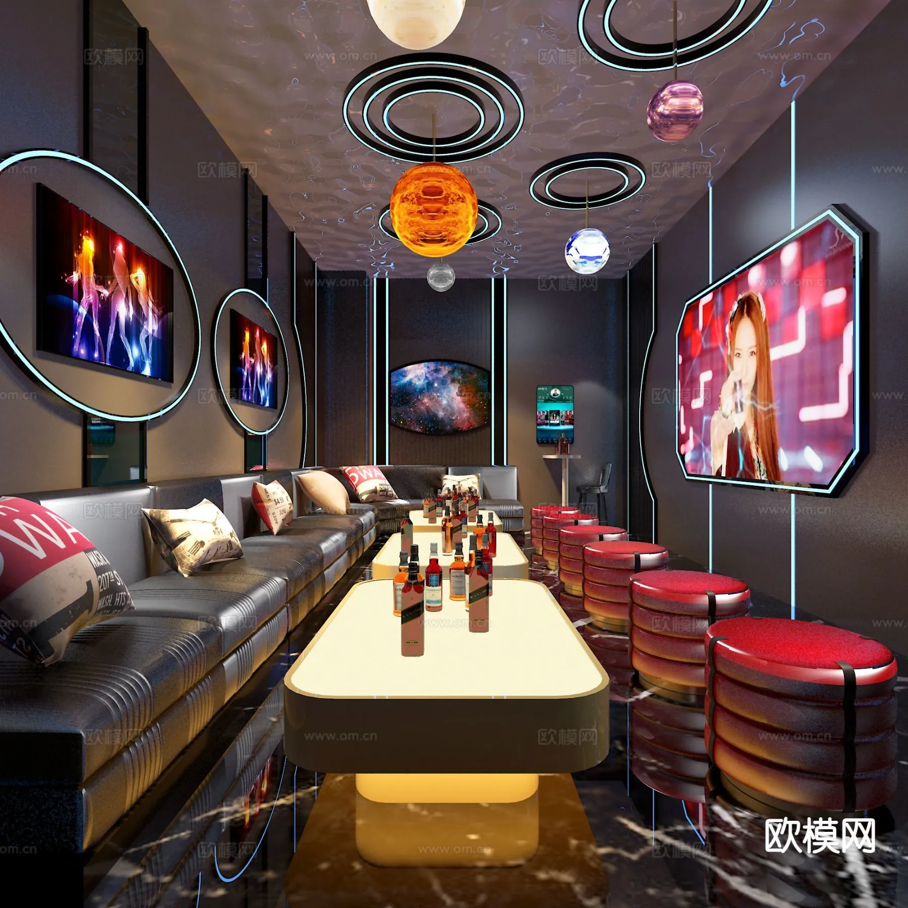 KTV Interior 3D Models – Karaoke – 064 – VRAY Render